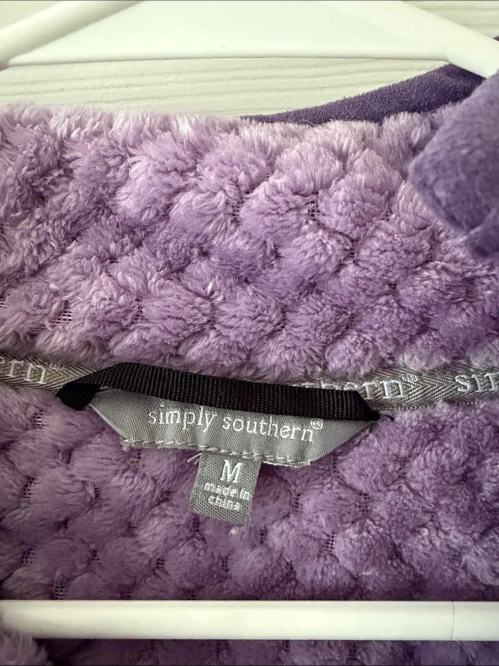 Simply Southern Lavender Textured Fleece Pullover Jacket - Picture 2 of 4